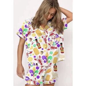 SheShow Mardi Gras Crawfish Pajama Set Size XS